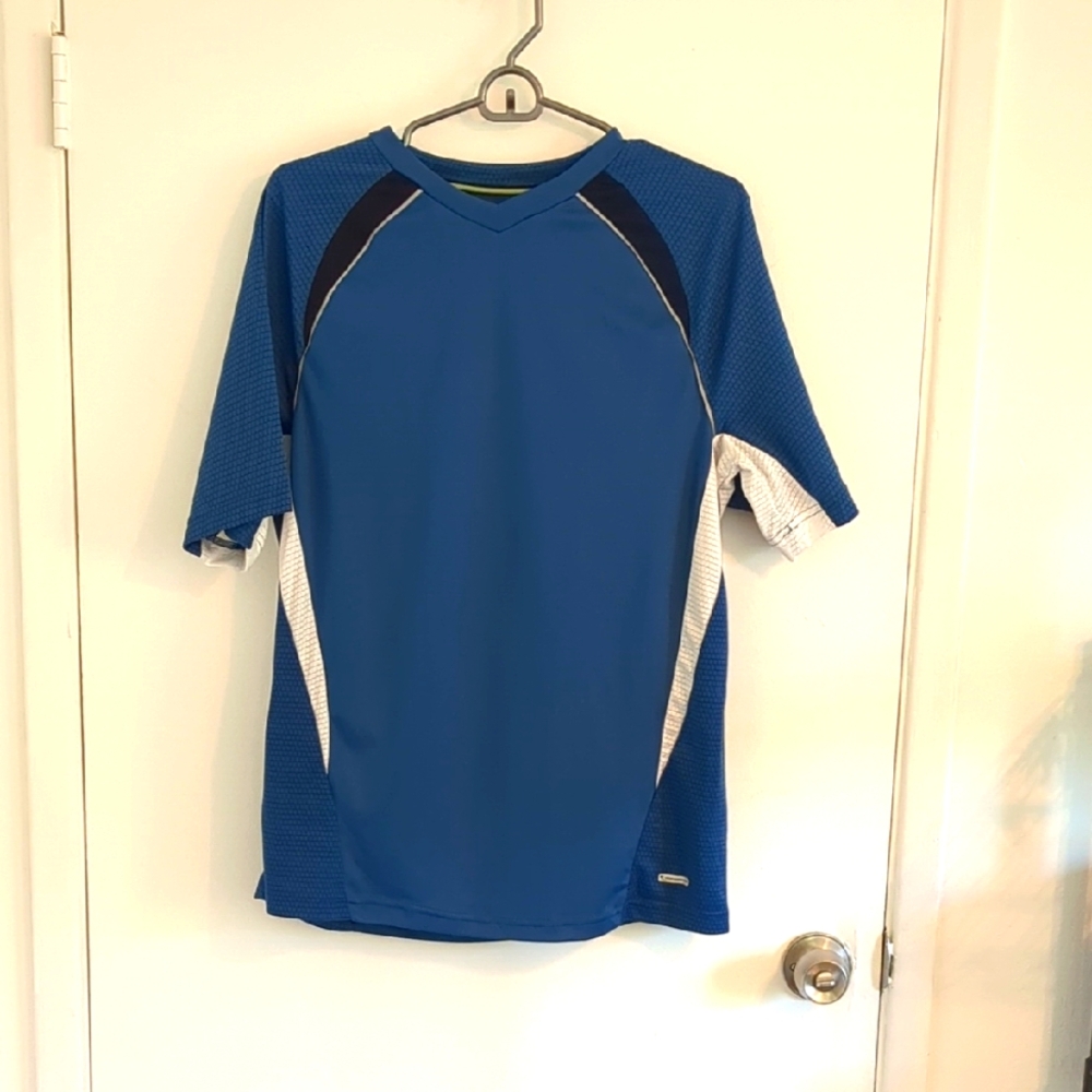 Tek Gear Blue and Black Rash Guard Swim Top Large T-shirt